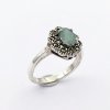 Stříbrný prsten smaragd přírodní pravý a markazit (velikost prstenu 53, 54, 56)