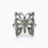 Stříbrný prsten markazit motýl (velikost prstenu 56)