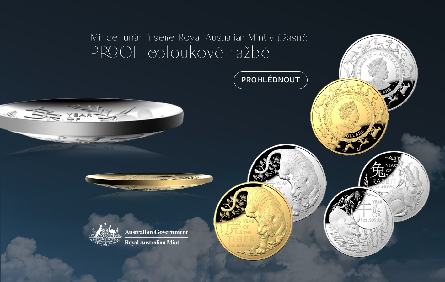 Lunární série Royal Australian Mint PROOF oblouková ražba