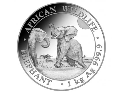 Investicni stribro African Wildlife Elephant 2024 1kg R