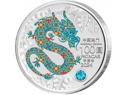 Investicni stribro Macao Lunar Drak 2024 5oz R