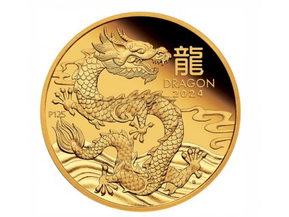 5547 1 4 oz zlata mince lunar iii rok draka 2024 proof perth mint