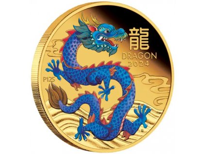 Investicni zlato Lunar dragon 2024 1oz colour R
