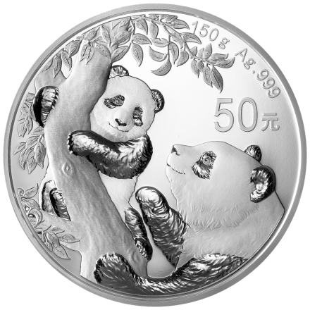 150g stříbrná mince Panda Proof - leštěný povrch 2021 China Mint