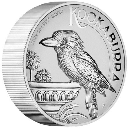 The Perth Mint 5 oz stříbrná mince Kookaburra Proof - leštěný povrch, High Relief, INCUSE 2022 Perth Mint