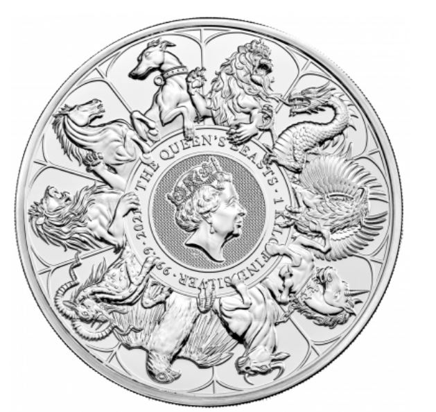 The Royal Mint Stříbrná mince 1 kg The Queen's Beasts – Completer Coin 2021 Royal Mint