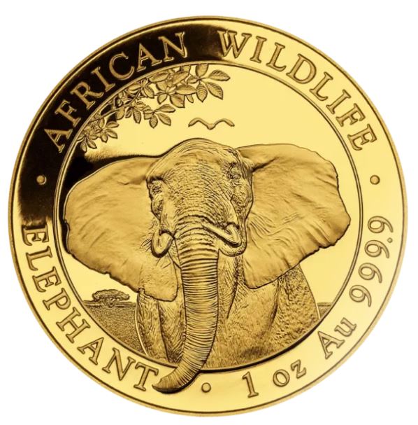 1 oz zlatá mince Gold Somalia Elephant 2021 Bayerisches Hauptmünzamt