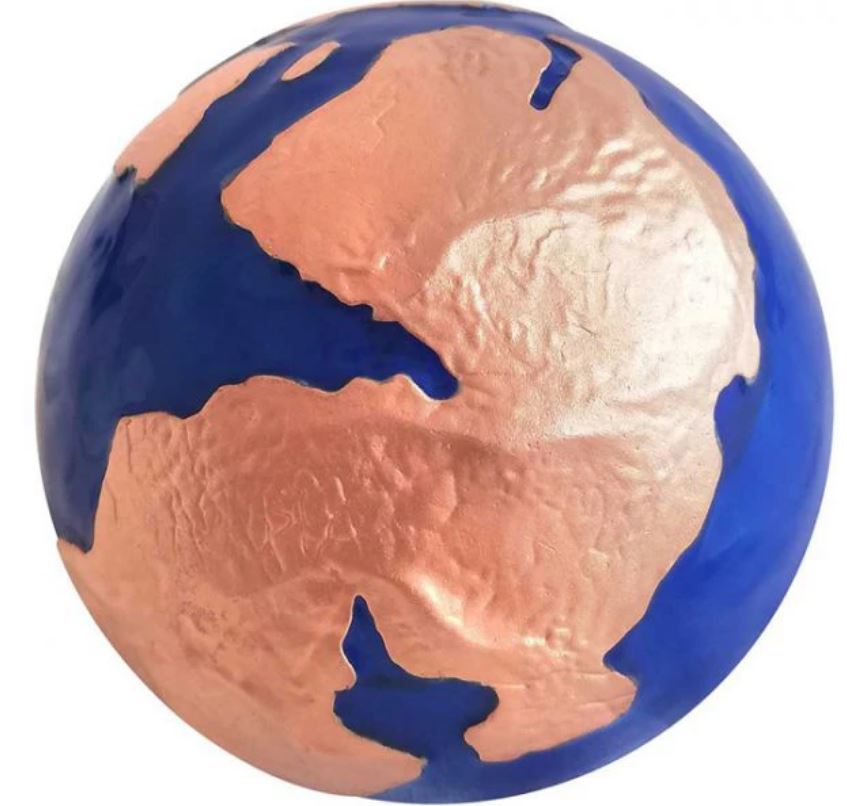 Stříbrná mince 3 oz Blue Marble planeta Země - Pangea 2022 Proof High Relief, pozlacená - Barbados