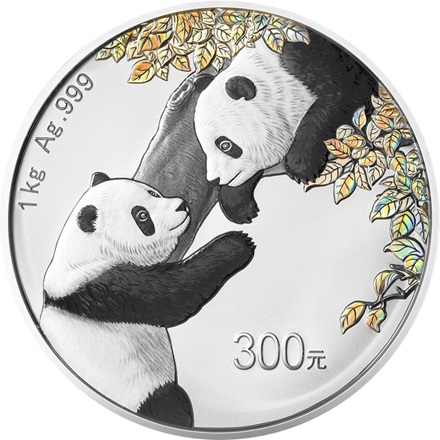 1 kg stříbrná mince Panda PROOF-irizující zbarvení 2023 - China Mint