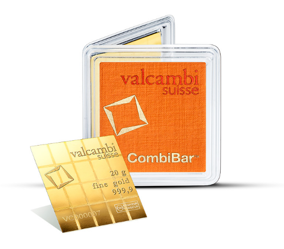 Zlatý investiční slitek 20 x 1g CombiBar Valcambi