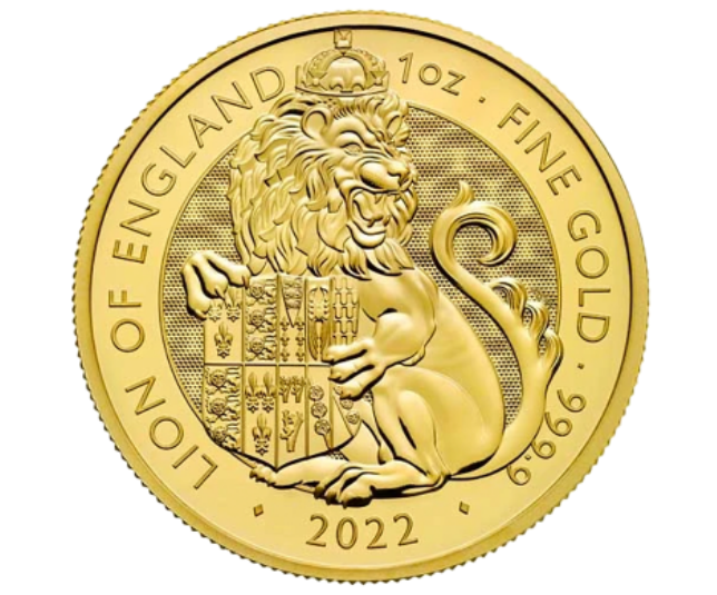 The Royal Mint 1 oz zlatá mince The Lion of England - The Royal Tudor Beasts 2022 Royal Mint