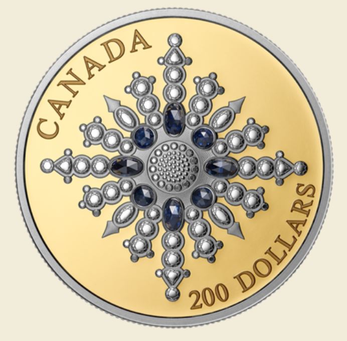 Zlatá mince 2 oz SAPPHIRE JUBILEE SNOWFLAKE 2024 PROOF - Royal Canadian Mint