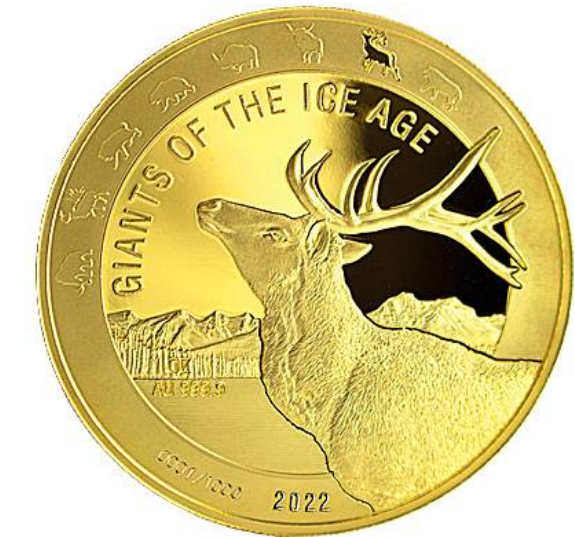 1 oz zlatá mince Obři doby ledové - Sob 2022 Proof Leipziger Edelmetallverarbeitung