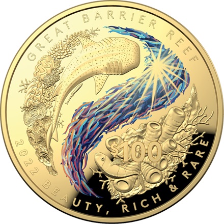The Royal Australian Mint 1 oz zlatá mince Velký barierový útes 2022 PROOF - Royal Australian Mint