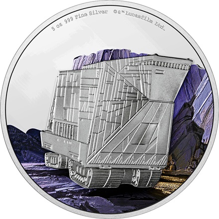 5 oz stříbrná mince Star Wars - Sandcrawler 2022 Proof - New Zealand Mint