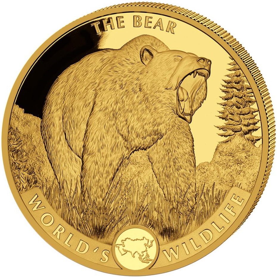 1 oz zlatá mince Medvěd 2022 - Worlds Wildlife - Bayerisches Hauptmünzamt