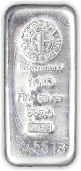 Stříbrný investiční slitek 1000g ARGOR-HERAEUS