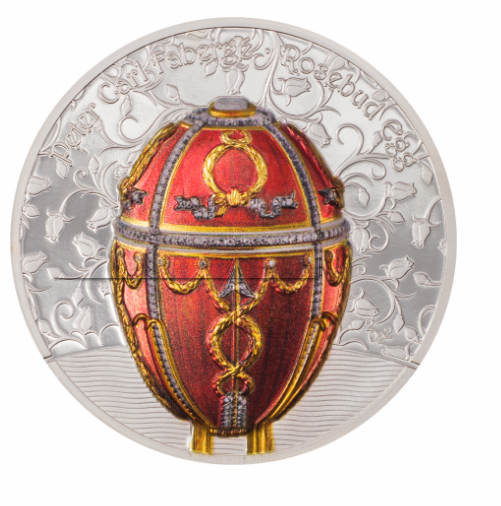 Stříbrná mince 2 oz Fabergé - Rosebud Egg Proof - High Relief 2022 - CIT Coin Invest