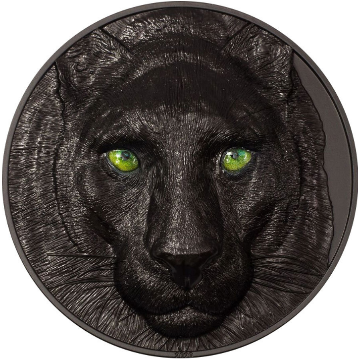 Stříbrná mince 5 oz Silver Hunters by Night – Black Panther 2020 PROOF Ultra High Relief – CIT Coin Invest
