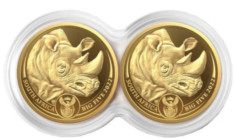 Zlatá mince 2x1/4 oz Nosorožec Big Five Serie II PROOF 2022 – South African Mint