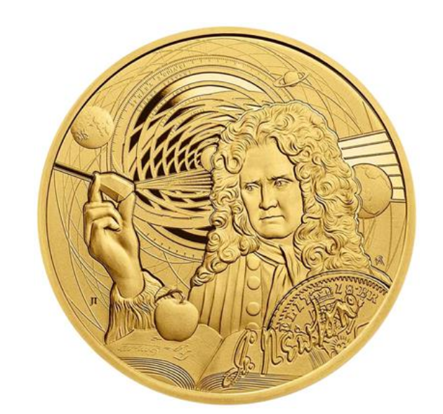 1 oz zlatá mince SIR ISAAC NEWTON 2022 - ICONS OF INSPIRATION - BU - Niue