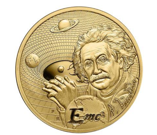 1 oz zlatá mince ALBERT EINSTEIN 2022 - ICONS OF INSPIRATION - BU - Niue