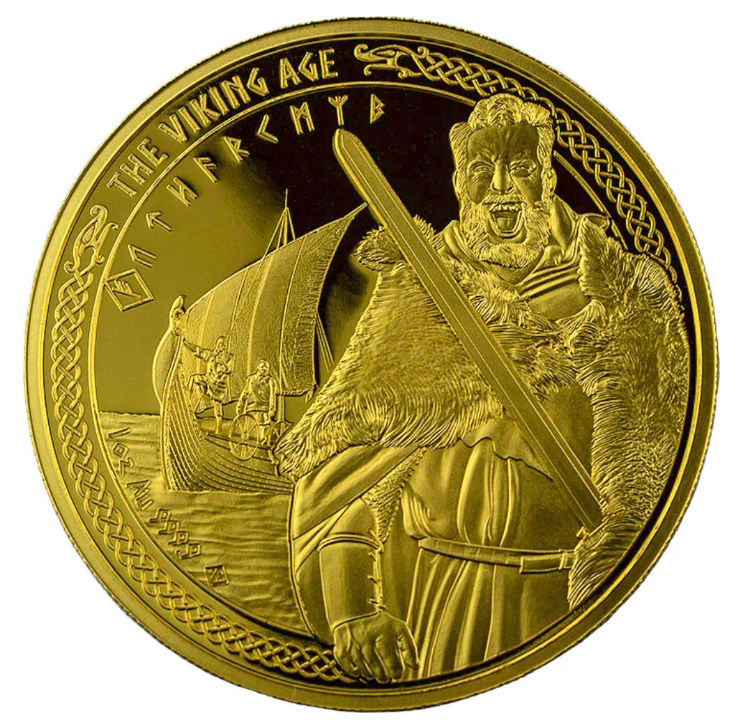 1 oz zlatá mince Doba Vikingů - Prosperita 2022 BU Proof Leipziger Edelmetallverarbeitung