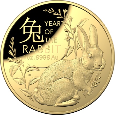 The Royal Australian Mint 1 oz zlatá mince Lunar Rok Králíka 2023 Proof, oblouková ražba – Royal Australian Mint