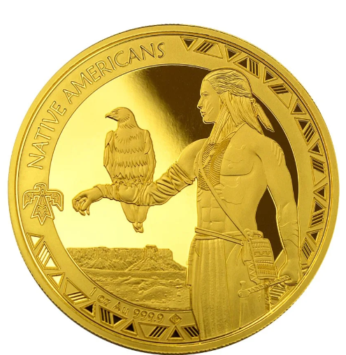1 oz zlatá mince Native Americans - Orel 2022 - Leipziger Edelmetallverarbeitung