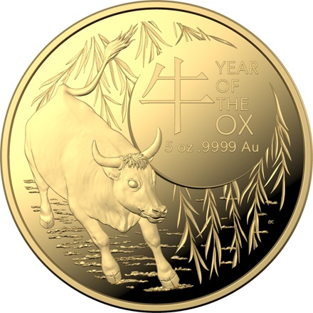 The Royal Australian Mint 5 oz zlatá mince Lunar Rok Bůvola 2021 PROOF – Royal Australian Mint