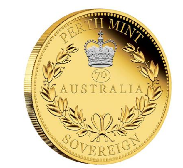 The Perth Mint Zlatá mince 7,98g Sovereign 70. platinové jubileum PROOF 2022 – Perth Mint