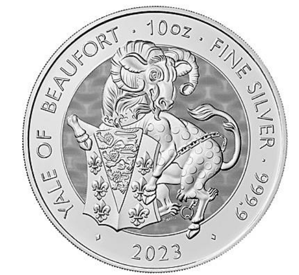 The Royal Mint 10 oz stříbrná mince Yale of Beaufort - Royal Tudor Beasts 2023 - Royal Mint
