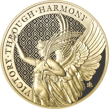 1 oz zlatá mince Gold Queen's Virtues - Victory Coin - 2021 Royal Mint