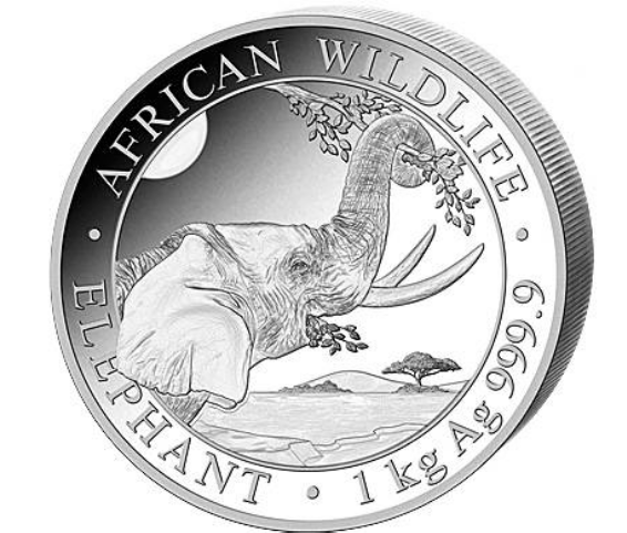 1 kg stříbrná mince Slon - African Wildlife 2023 – Bayerisches Hauptmünzamt