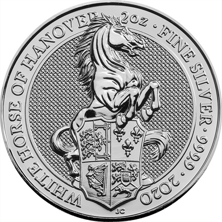 Royal Mint stříbrná mince 2 oz Silver The White Horse of Hannover 2020 Royal Mint