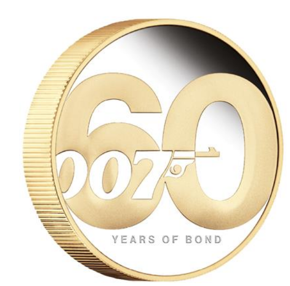 The Perth Mint 2 oz stříbrná mince James Bond 007 2022 60. výročí PROOF, pozlaceno - Perth Mint