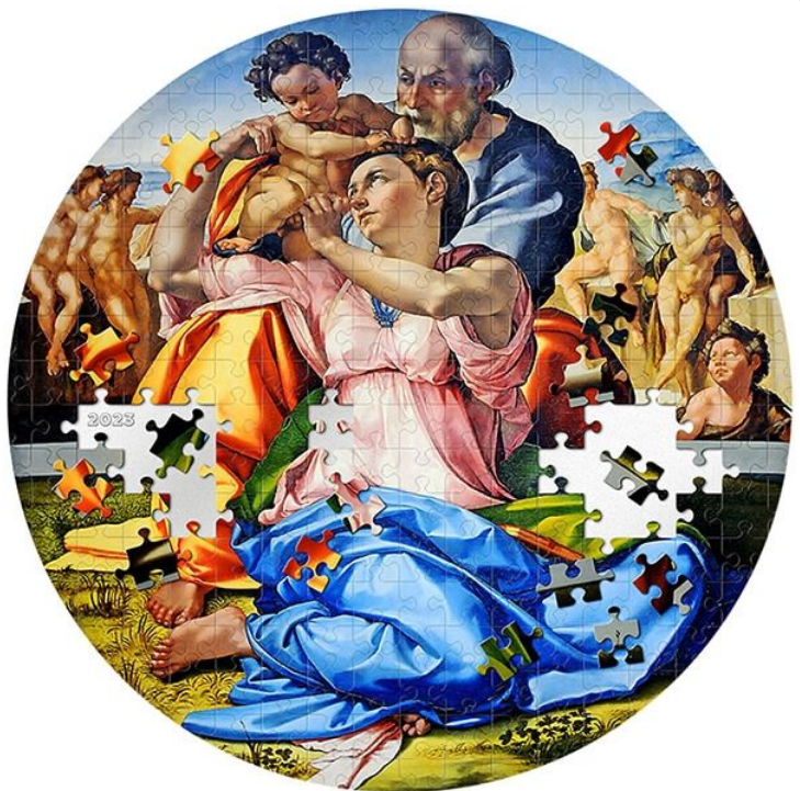 Stříbrná mince 3 oz Doni Tondo (SVATÁ RODINA - MICHELANGELO) MICROPUZZLE TREASURES 2023 PROOF Ultra High Relief - CIT Coin Invest