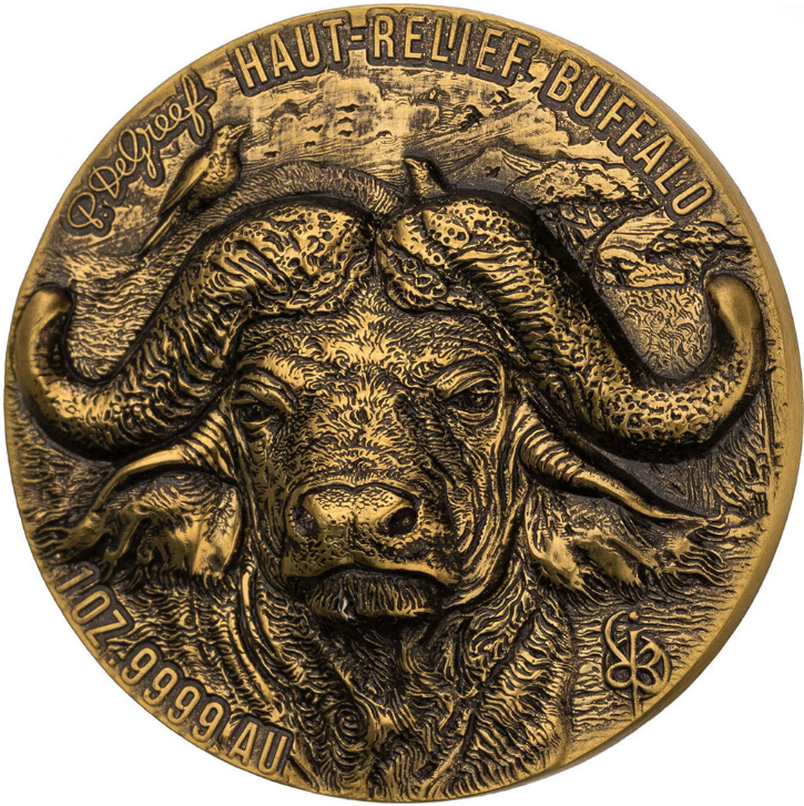 Zlatá mince 1 oz Buvol Big Five Serie PROOF, HIGH RELIEF 2022 – Mauquoy Mint