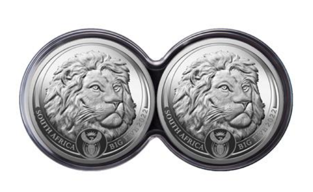 Stříbrná mince 2 x 1 oz Silver Lev Big Five Series II Proof – 2022 – South African Mint