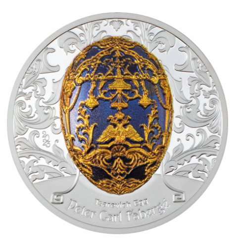 Stříbrná mince 2 oz Fabergé - Tsarevich Egg Proof - High Relief 2023 - CIT Coin Invest