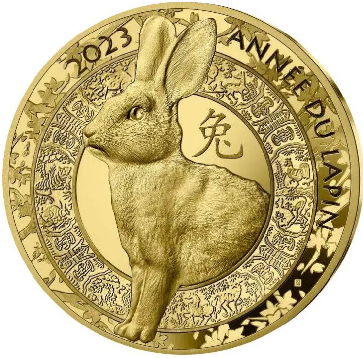 1/4 oz zlatá mince Lunar Rok Králíka PROOF 2023 – Monnaie de Paris