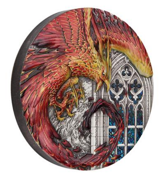 The Perth Mint 5 oz stříbrná mince Rising Phoenix (Zrození Fénixe) 2022 Antique Finish - Perth Mint