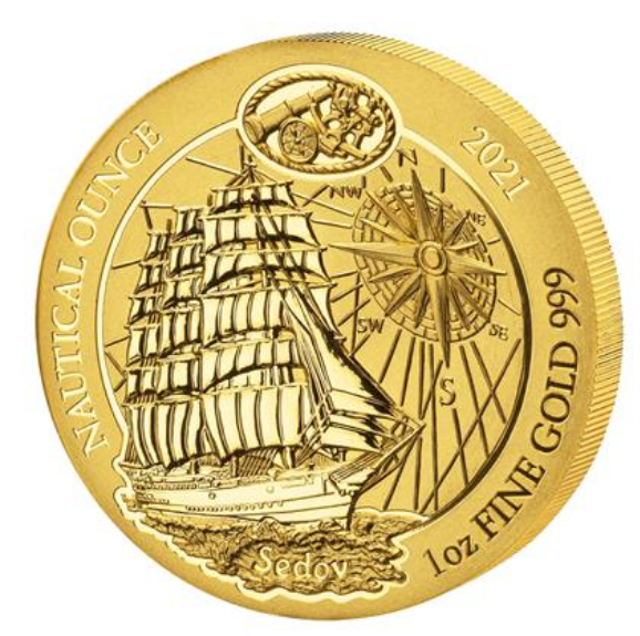 1 oz zlatá mince Nautical Ounce - Sedov 2021 BU - Rwanda