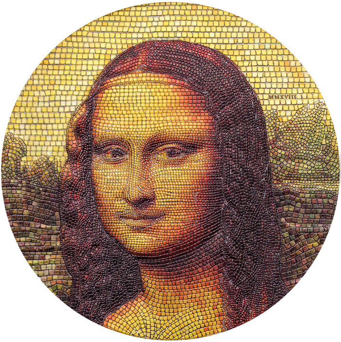 3 oz stříbrná mince Mona Lisa Leonardo da Vinci (GREAT MICROMOSAIC PASSION) - Proof, High Relief 2018 - CIT Coin Invest