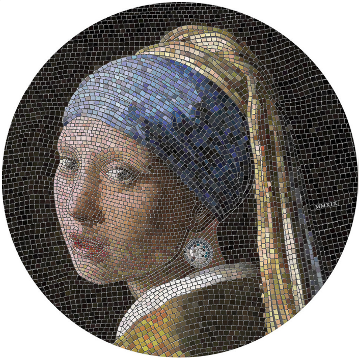 3 oz stříbrná mince Dívka s perlou Vermeer (GREAT MICROMOSAIC PASSION) - Proof, High Relief 2019 - CIT Coin Invest
