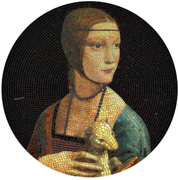 3 oz stříbrná mince Dáma s hranostajem Leonardo da Vinci (GREAT MICROMOSAIC PASSION) - Proof, High Relief 2020 - CIT Coin Invest