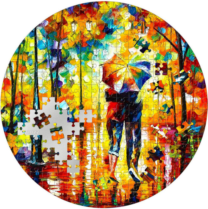 Stříbrná mince 3 oz Milenci pod deštníkem Afremov - Micropuzzle Treasures 2022 PROOF Ultra High Relief - CIT Coin Invest