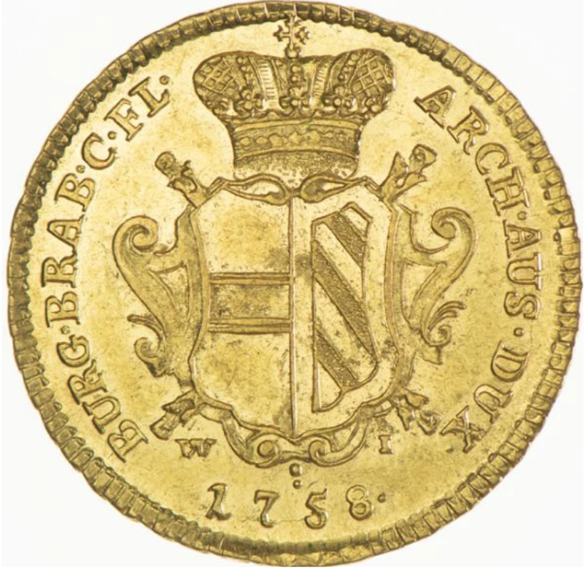 Zlatá mince 2 Souverains dor 1758 Vídeň - 11,08 g - Mincovna Vídeň
