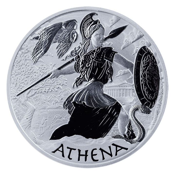 The Perth Mint 5 oz stříbrná mince Bohové Olympu - ATHENA 2022 BU - Perth Mint