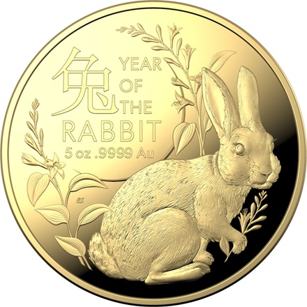 The Royal Australian Mint 5 oz zlatá mince Lunar Rok Králíka 2023 PROOF – Royal Australian Mint